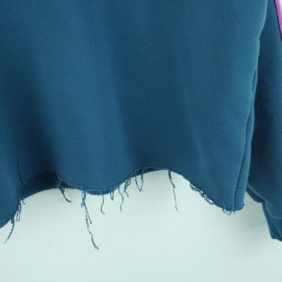 Natural Life Medium Sweatshirt Crewneck Raglan Stripe Crop Boho Hippy Relaxed - Picture 4 of 7